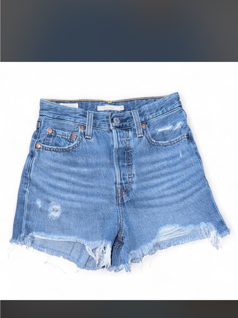 Levi's High-Rise Blue Denim Wedgie Shorts